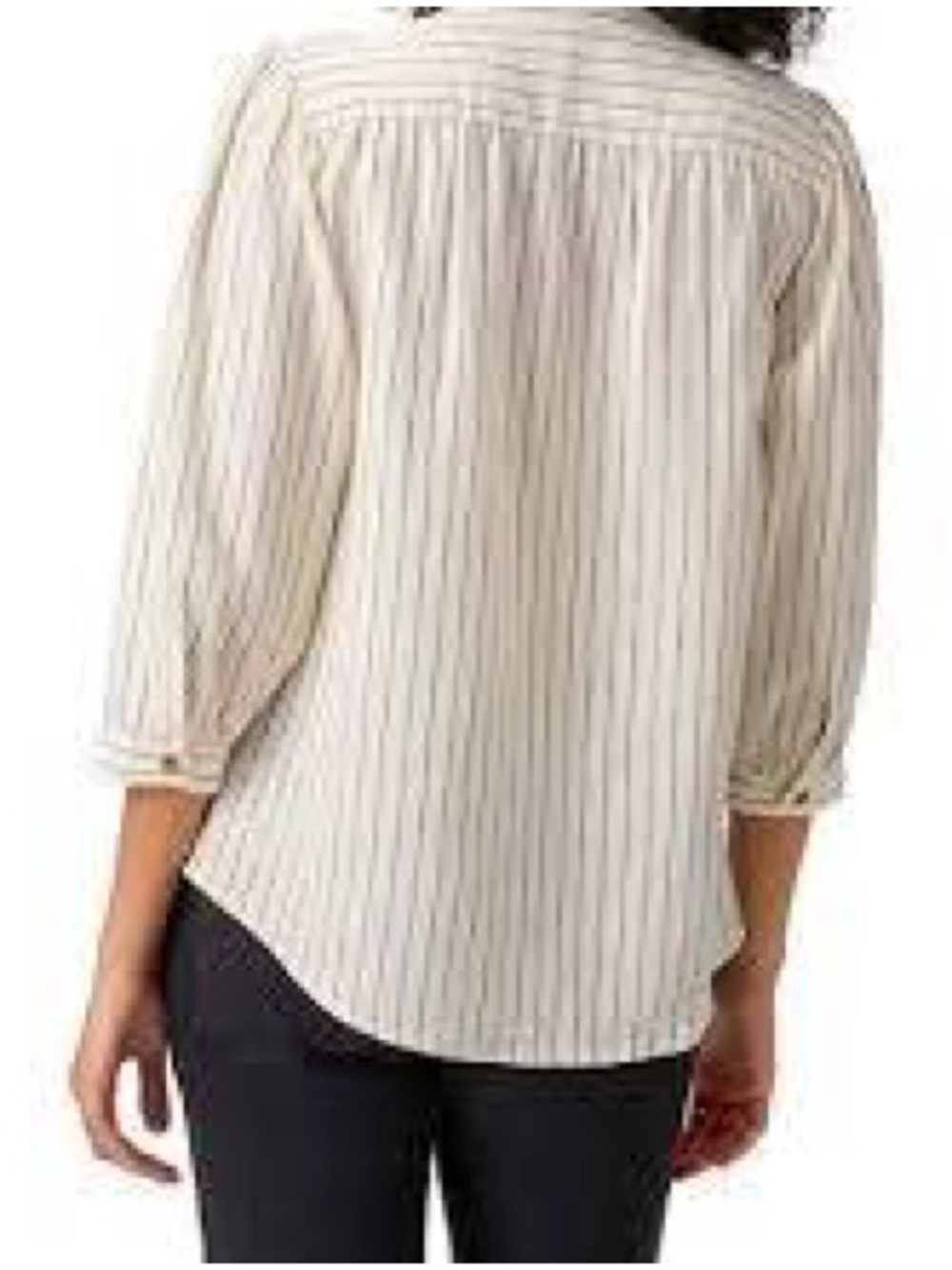 Sanctuary ‘The Femme’ Striped Button-Front Linen Top, color: Birch pinstripe - Picture 3 of 9